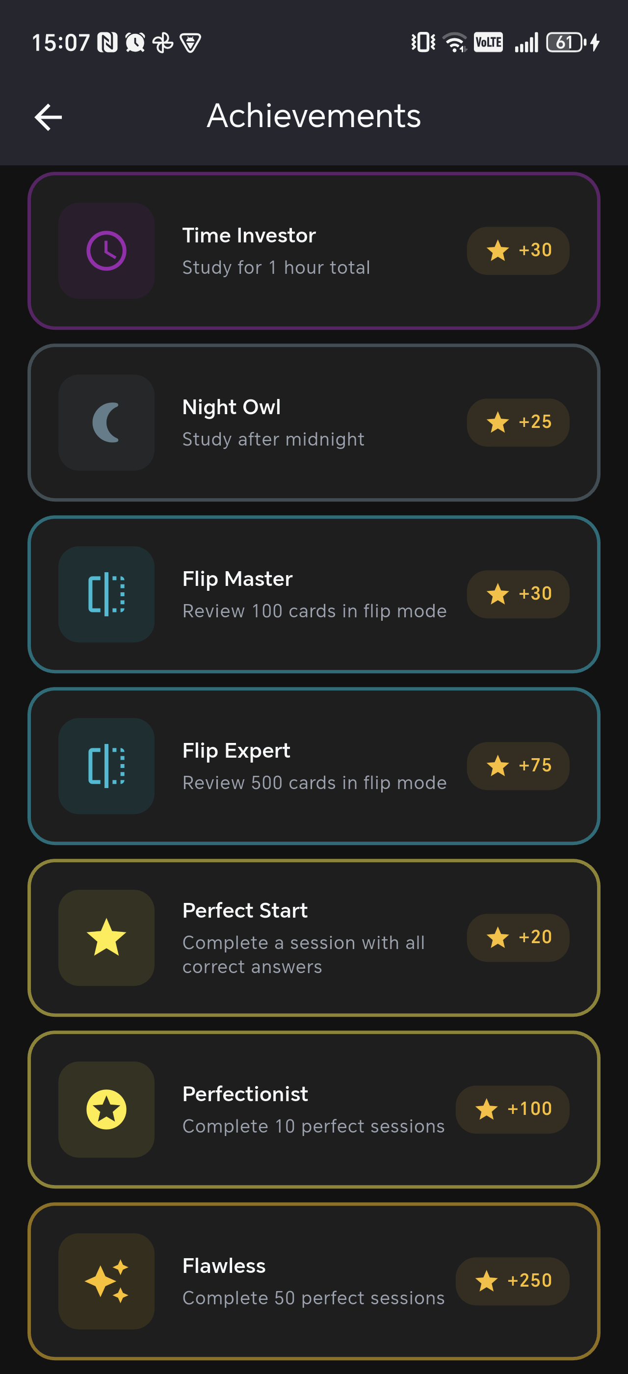 Card Achievements